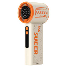 (Rice Orange) Turbo-Personal Cooling Fan Strong Airflow 150 Geared Adjustables Low Noise Cold Fan for Home