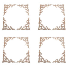 16 Pezzi Legno Intagliato Angolo Onlay Applique Non Verniciato Telaio Armadio Decalcomania per Mobili per La Casa Decorazione 15 cm