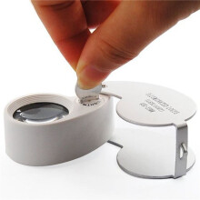 4X Jewellers Loupe à Lentille en Verre Loupe 40X 25mm Loupe à 2 Leds