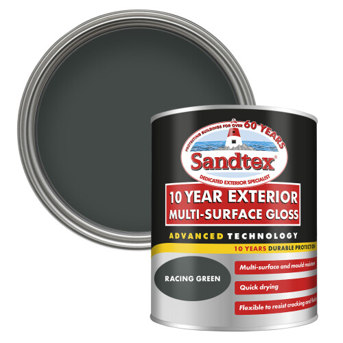 Sandtex Sandtex 10 Year Multi Surface Gloss Racing Green 750ml 2