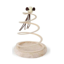 (Mouse) Pet spiral cat/kitten toy & claw scratcher interactive/spring play mouse fleece