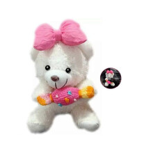 (1pc, rose bow Bear) Creative Car Decoration Bear, Wiper Shift Handle Decorative Doll, Personality