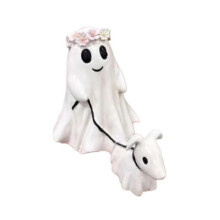 (15CM, Girls) Goblin And Ghoul Ghost Walking Dog,Spooky Ghost Dog Halloween Figurine