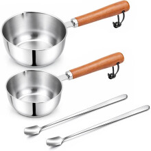 Small Wax Melting Pot for Candle Making,5oz Stainless Steel Candle Pouring Pitcher with Wooden Handle,for SoyWax Beeswax