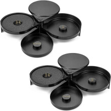 2 Stuks 3-Laags Bartender Gereedschap Cocktail Accessoires Glazen Rand Draaiend Zout Praktische Bar Citroensap Suiker, Stevig