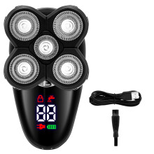 Electric for Men Bald Shaver LED Display Nose Hair Beard Trimmer Clippers Facial Cleansing Brush 2Pcs