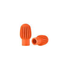 (Grey) 2pcs Silicone Drum Stick Caps - Practice Mute Tips, Protective Damper Cover