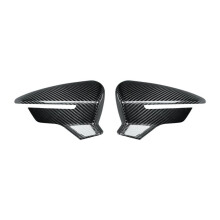 Rearview Mirror Cover Side Mirror Housing Carbon Fiber Trim Sticker for LEON 2013-2019