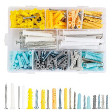 300PCS M4/M5 Wall Plug and Screw Assortment Kit, Phillips Round Self-Tapping Screws with Expansion Anchors