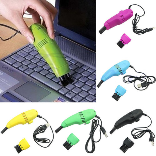 (Blue) Mini Computer Vacuum & USB Keyboard Cleaner - PC Laptop Dust Cleaning Kit 2