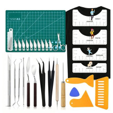 30 Piece Vinyl Weeding Tool Kit with T-Shirt Ruler, Tools for Vinyl, Cameos, DIY Crafts, Scrapbook & Sewing