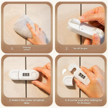 2X DrawerPassword Lock Non Perforated Cabinet Door Safety Lock Double Opening Refrigerator Lock