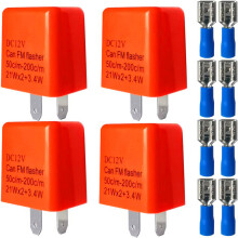 4PC 12V Motorcycle Motorbike 2 Pin Speed Adjustable LED Indicator Flasher Relay