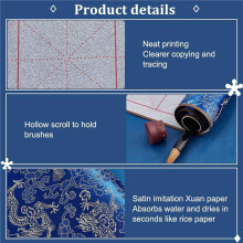 Reusable Water Writing Magic Cloth Inkless Chinese Calligraphy Set of 9 Traditional Calligraphy Writing Brush Pens Set 1