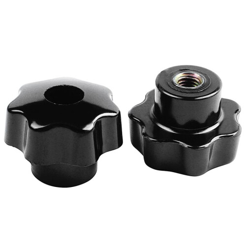 40 Pieces Black Star Grip Knobs, Female Thread Diameter 8mm,  Diameter 40mm 2