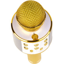 Bluetooth Karaoke mikrofon s vestavěným reproduktorem. Zlato