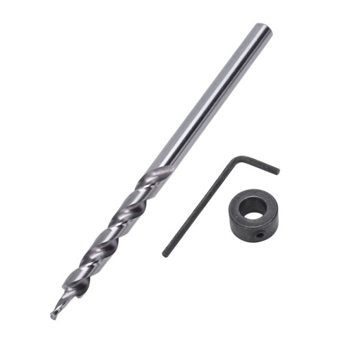 6Pcs 1/4 Inch Hex Shank Pocket Hole Drill Bit + 3/8(9.5mm)Replacement Twist Step Drill Bit with Depth Stop Collar 1