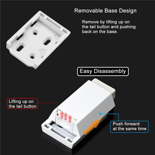 8 Pack Heavy Duty Push  & Lock for Hidden Door Touch Latches and Catch Magnet Push Release Drawer Pull Tip, White 2