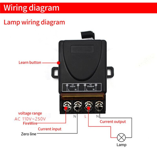 6X AC 220V 30A 1CH 433MHz Wireless Remote Control  RF Relay Receiver + /Off Transmitter 1