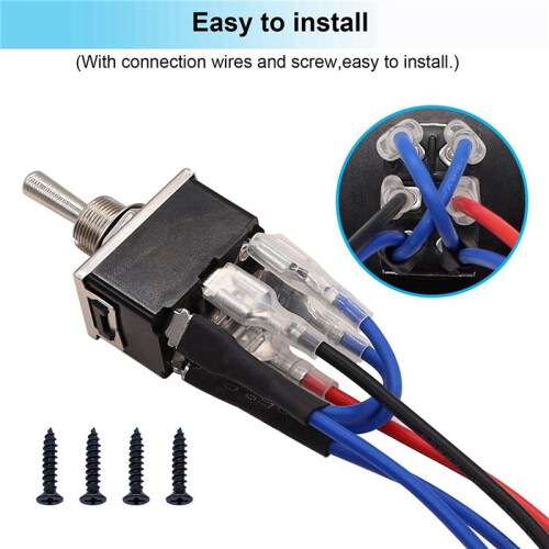 3X Rocker Toggle Switches Momentary 6 Pin 3 Position ()-Off-()/Down Polarity Reverse  with Panel 2