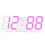 (pink) Digital 3D LED Big Wall Desk Alarm Clock Snooze 12/24 Hours Auto Brightness USB 1