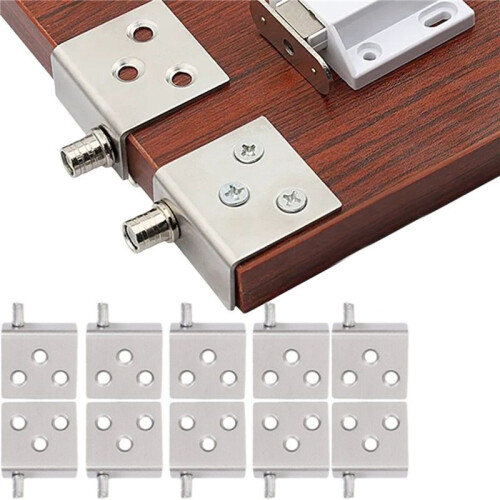 20Pcs Concealed Hinges Invisible Cabinet  and Down Door Pivot CT Corner Codes for Wood Panel Cupboard Display Support 2