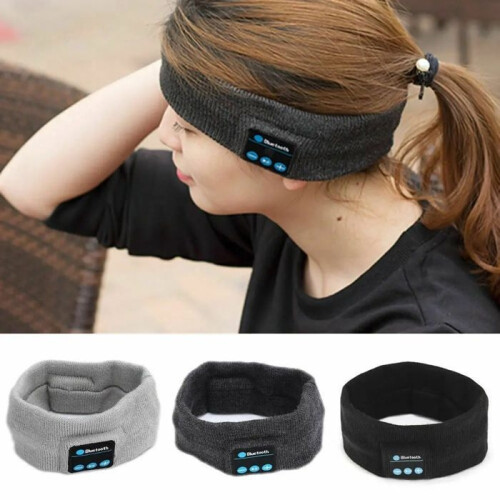 Cuffie wireless Bluetooth 5.0 per dormire con microfono e audio stereo, grigio chiaro 2
