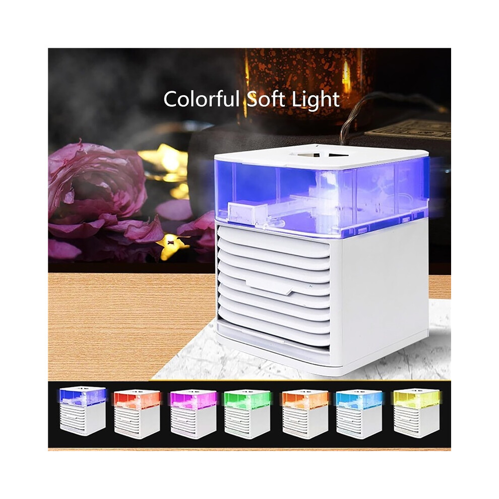 Usb Desk Fan With Mist Humidifier Night 3 Speed Cooling Fan Light 8589416311518