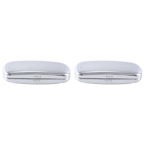 2X Glasses Case, Aluminum Hard Shell Eyeglasses Case Striped Spectacles Box Black Lining 1
