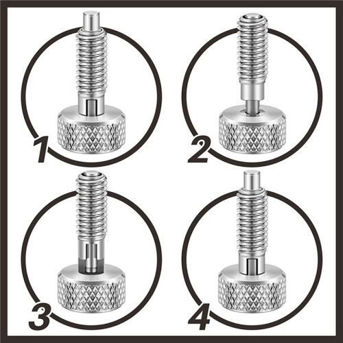 4X Hand Retractable Spring Plunger with Knurled Handle Lock-Out M6 Type Release Pins for Rolling Toolbox B 2