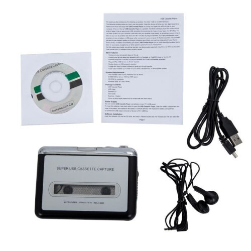 Κασετόφωνο USB - SODIAL - Μετατροπέας MP3 - Μαύρο - Κασετόφωνο 2