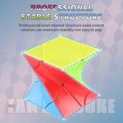 3D Magic Cube - Third-Order Twisted Cube - Smooth Rotation - ABS Resin - Yellow 1