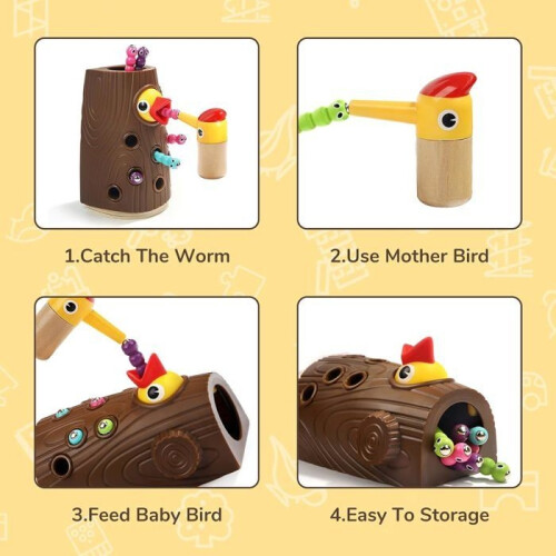 Educational bird feeding game - magnetic and educational toy 1