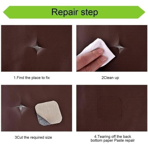Leather Repair Patch, Leather Adhesive Roll, Dark Brown Patch for Sofas, Handbags, Jackets, Car Seats 2