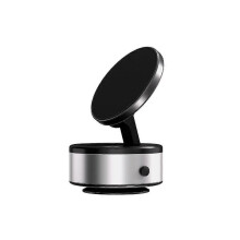(silver) 360 Rotatable Vacuum Car Holder Magnetic Suction Mobile Phone Holder Aluminum Alloy Adsorption Bracket