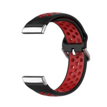 (Black Red) For Fitbit Sense 1/2 / Fitbit Versa 3/4 Strap Soft Silicone Watch Band