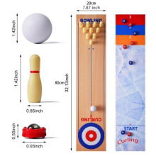 3-in-1 Table Curling Set - Mixed - White - Realistic Simulation of the Olympic Sport of Curling