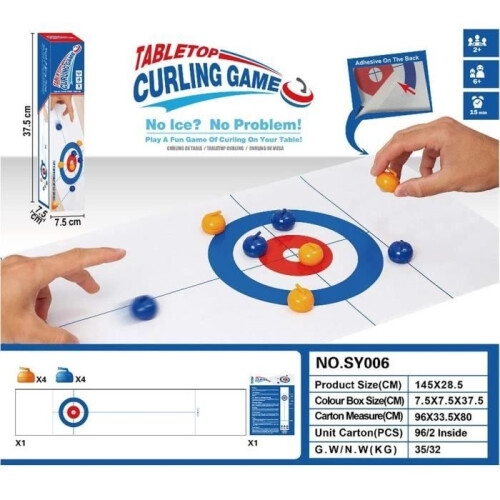 Gioco di curling da tavolo - PIMPIMSKY - Set di 8 vasi blu e gialli 1
