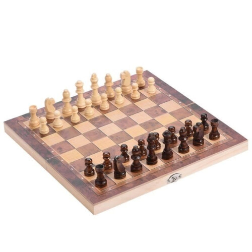 Chess set - Folding - Wooden - 3 in 1 - 29x29cm 1