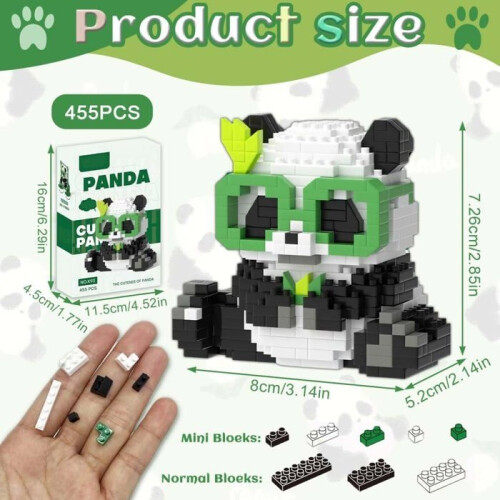 Blocs de construction Panda - Jeu de construction de figurines d'animaux - 455 pièces 1