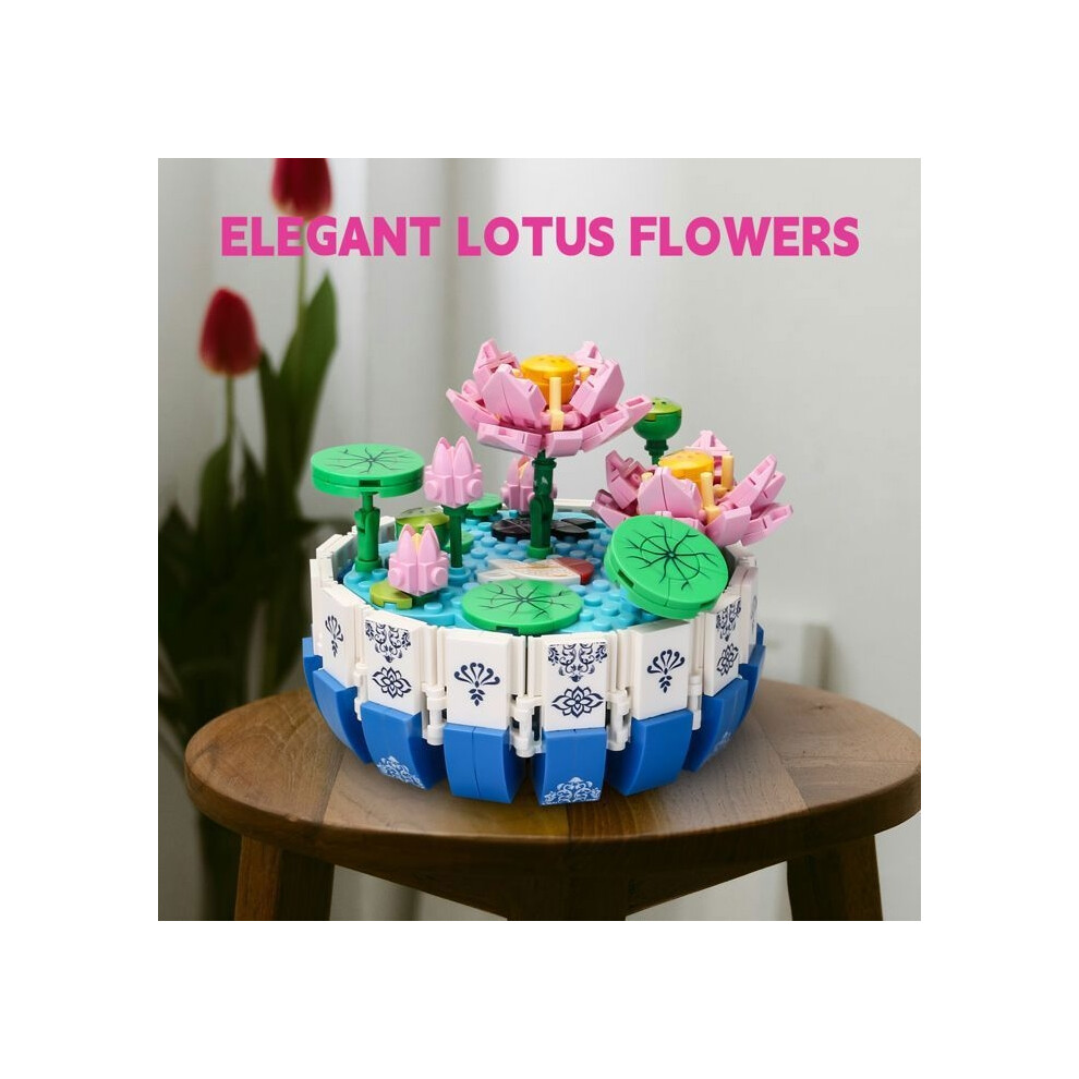 Aihontai Educational Building Kit - Traditional Flower In Blocks With Pot - Early Learning Toy For Children