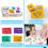 Wooden Magic Cube with Changing Faces, 3D Magic Cube with Face Changer, Expression Cube Puzzle with Bell and Card 4