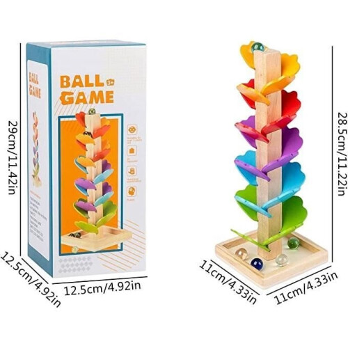Educational Learning Toy - ZGEER - Tree - Marble Run - Natural Wood 1