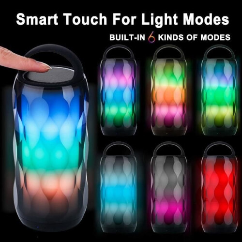 Portable Bluetooth Speaker with Lights - Wireless LED Bluetooth 4.2 Stereo Speaker SoundBox - 10h 2000mA 2