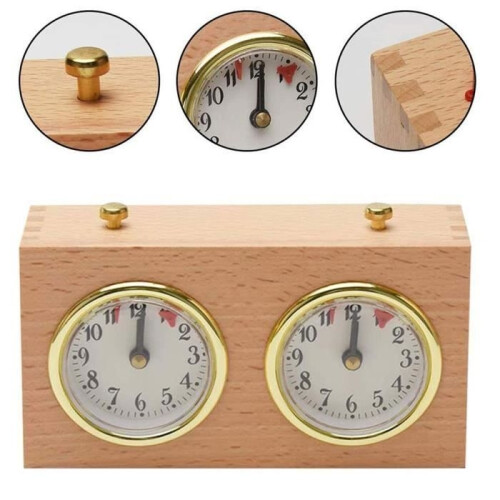 Chess clock, chess analog wooden game, mechanical timer, competition counter, high quality 1