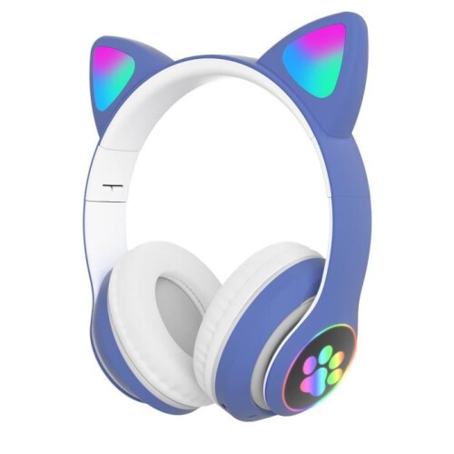 Bluetooth LED Gaming Headset, Rechargeable and Foldable Wireless Headset with Built-in Microphone, Unique Gift, Blue 1