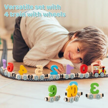 Giocattolo per lo sviluppo delle capacità motorie - Trenino in legno - Colori vivaci - 12 pezzi - Per bambini da 1 a 3 anni - Sicuro