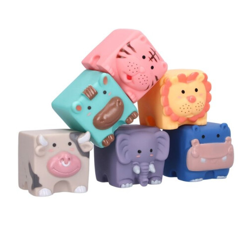 Soft stackable building blocks, cute cartoon design, soft building blocks, squeezable sensory toys 1