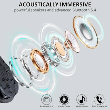 TRAHOO Wireless Bluetooth Sport Headphones - Bluetooth 5.4 - HiFi Stereo - 50h Battery Life - ENC Noise Reduction