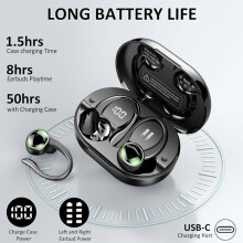 Écouteurs sport sans fil Bluetooth TRAHOO - Bluetooth 5.4 - Son stéréo HiFi - Autonomie de 50 h - Réduction de bruit ENC